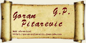 Goran Pitarević vizit kartica